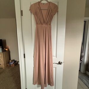 Blush Deep V Pantsuit